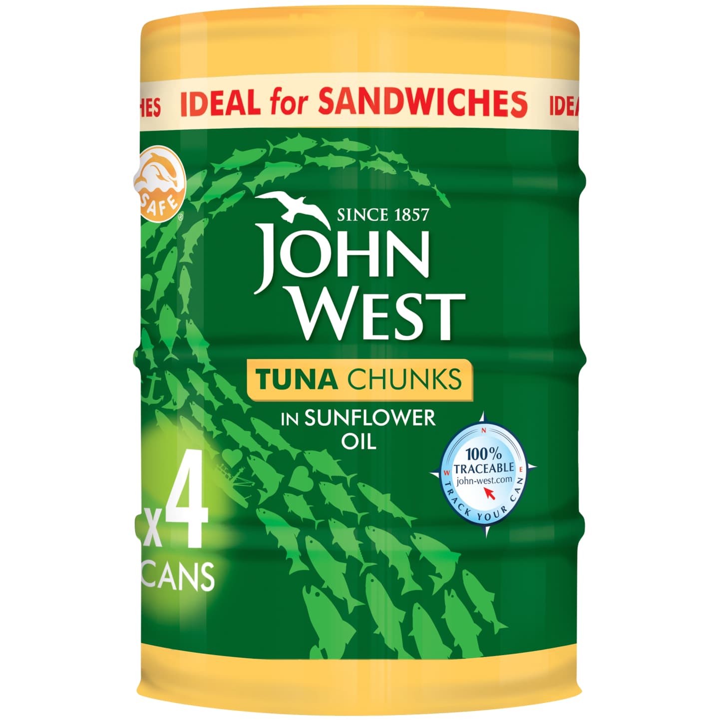 John West Tuna Chunks In Sunflower Oil 4pk (4 x 132g)