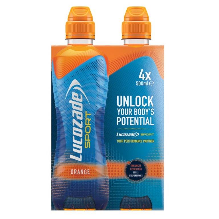 Lucozade Sport 4pk Orange (4 x 500ml) (HS)