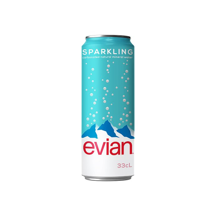 Evian Sparkling Can 330ml (HS)