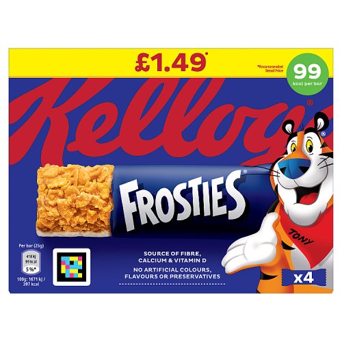 (DELIST) Kelloggs Frosties Cereal Bars 4pk (4 x 25g) PM £1.49