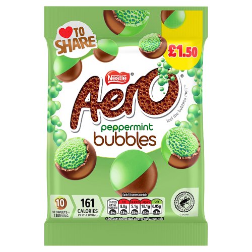 Aero Bubbles Peppermint Mint Choco Bag PM £1.69 80g