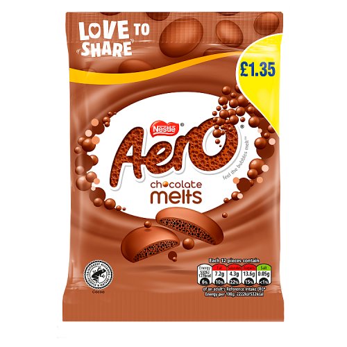 Aero Melts Milk Chocolate PM £1.65 80g