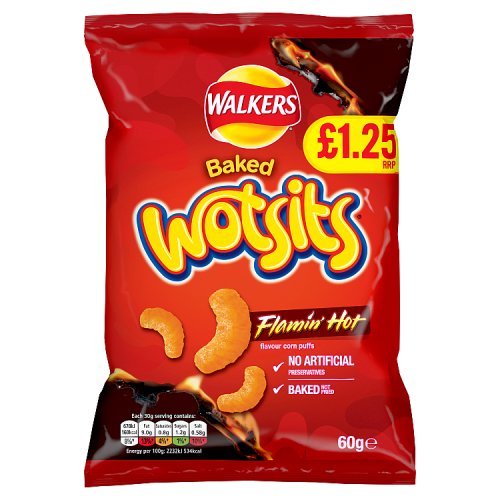 Walkers Bag Wotsits Flamin Hot Snacks PM £1.35 60g
