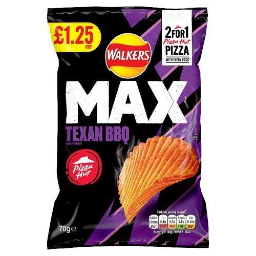 (DISCONTINUED) Walkers MAX Pizza Hut Texas BBQ PM £1.25 70g
