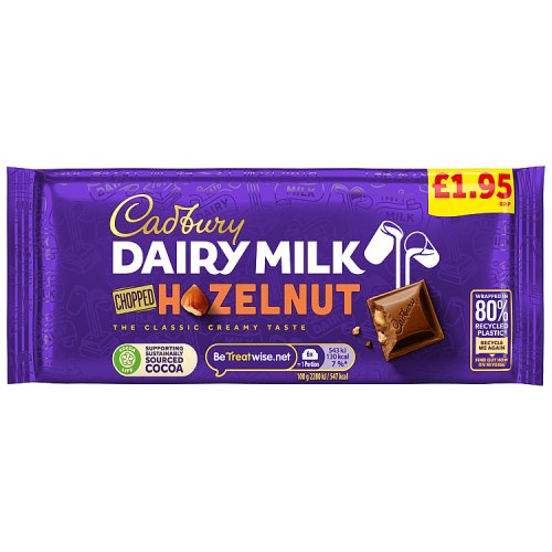 Cadbury Dairy Milk Block Chopped Hazelnut PM £1.95 95g