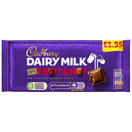Cadbury Dairy Milk Block Fruit & Nut PM £1.69 95g