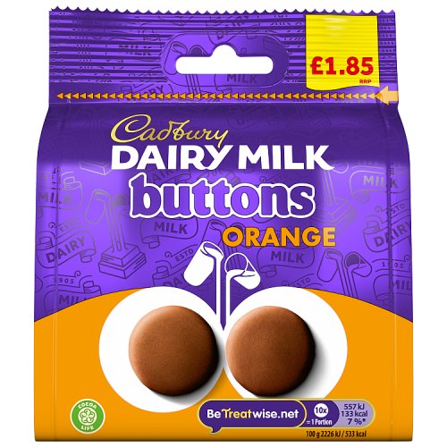Cadbury Dairy Milk Buttons Orange Bag 85g PM £1.85