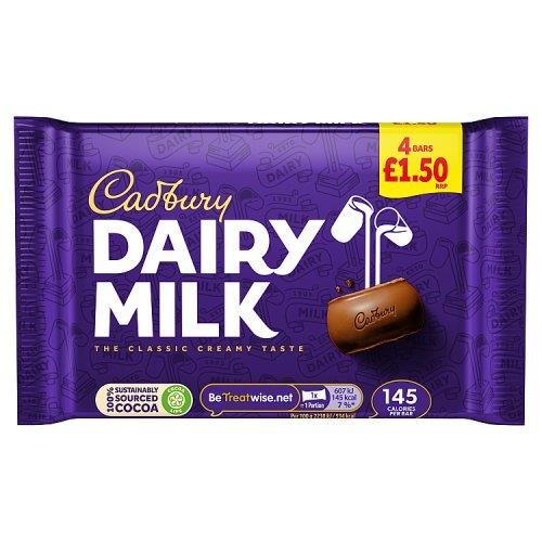 (DELIST) Cadbury Dairy Milk 4pk (4 x 27.2g) PM £1.99