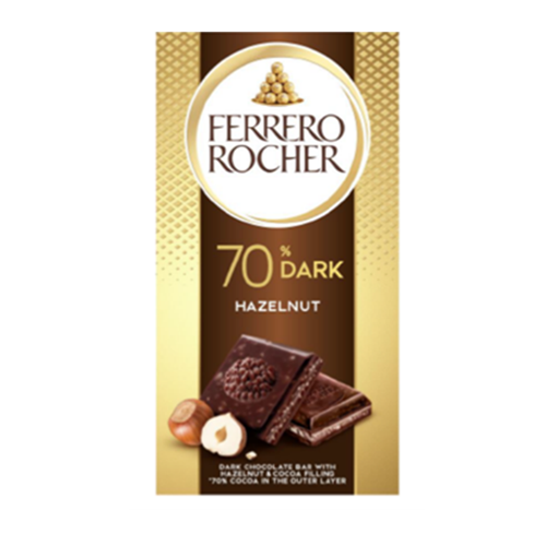 Fererro Rocher Tablets 70% Cocoa Hazelnut Tablet 90g