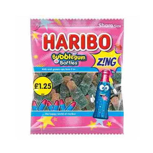 Haribo Bag Bubblegum Bottles Z!ng PM £1.25 140g