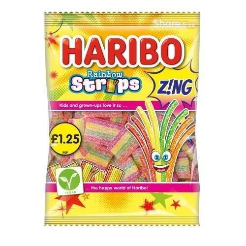 Haribo Bag Rainbow Strips Zing 143g PM £1.25 (10% Extra Free)