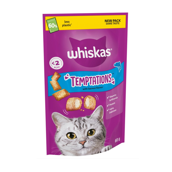 Whiskas Cat Treat Temptations With Salmon 60g