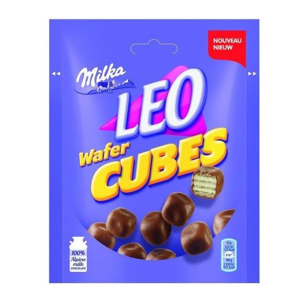 Milka Leo Cubes Pouch Milk Chocolate Covered Wafer Pieces 150g