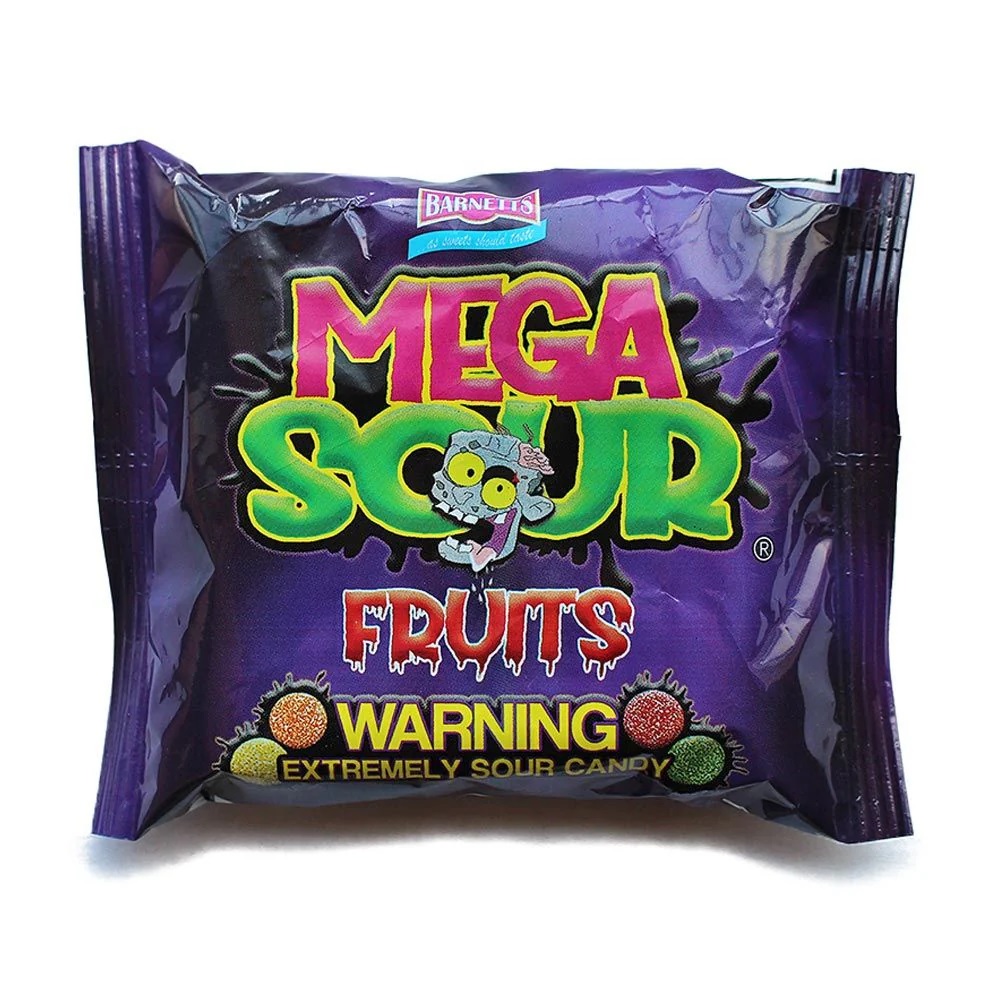 Barnetts Mega Sour Fruit Bag 104g
