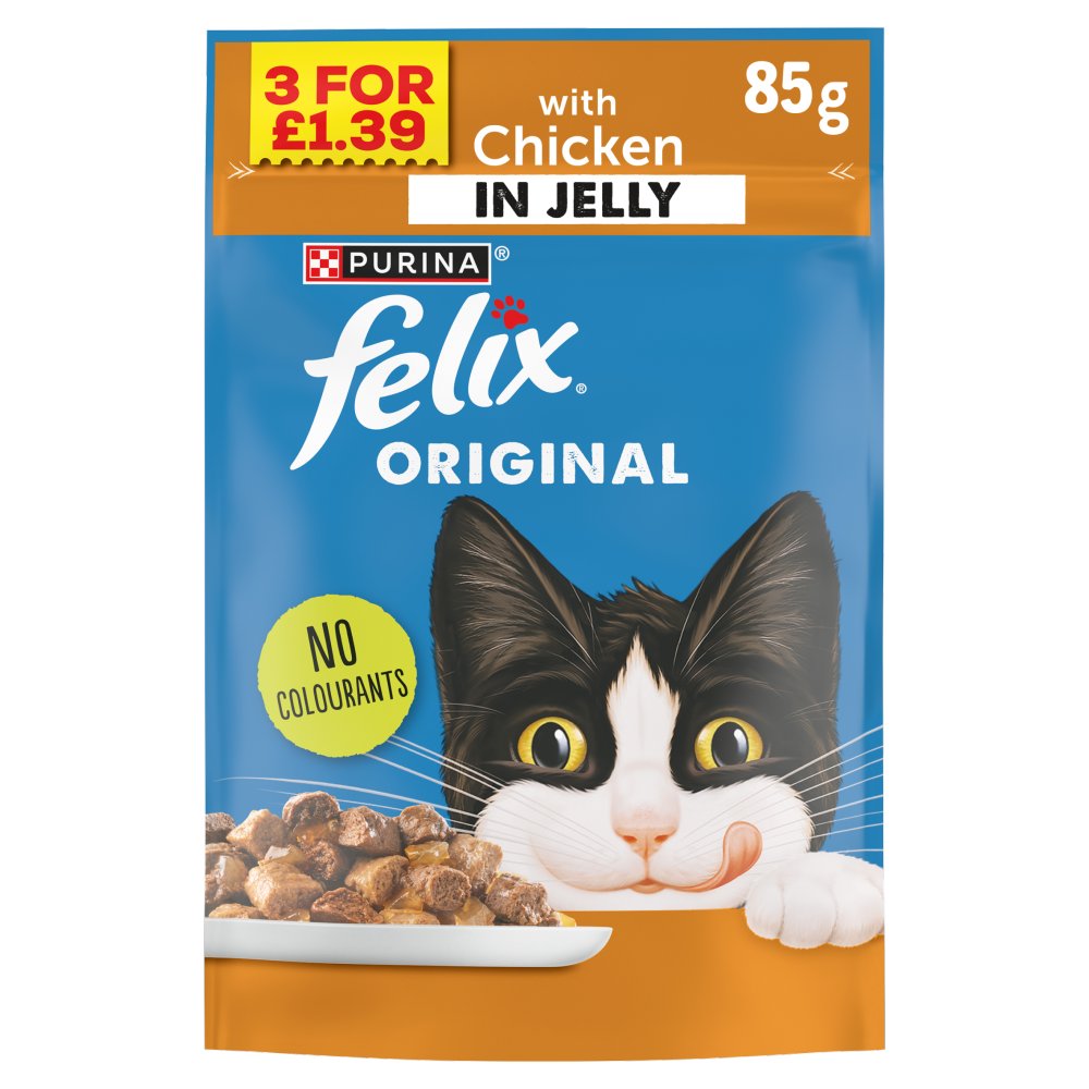 Felix Chicken in Jelly Pouch 85g 3 For PM £1.39