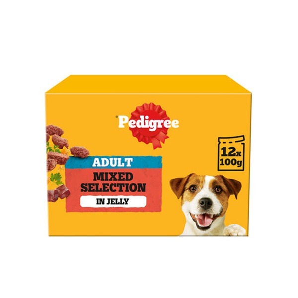 Pedigree Adult Dog Pouch Mixed Selection In Jelly Ranchos (12 x 100g)