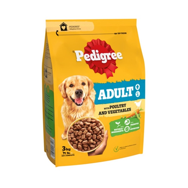 Pedigree Dog Complete Dry With Poultry & Vegetables 3kg