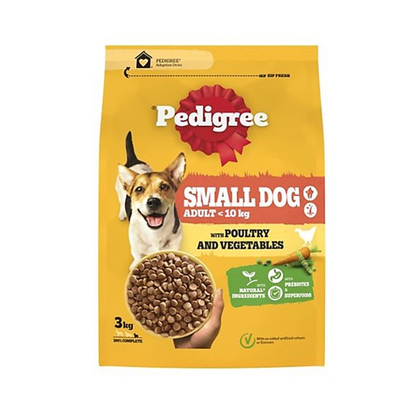 Pedigree Small Dog Complete Dry With Poultry & Vegetables 3kg