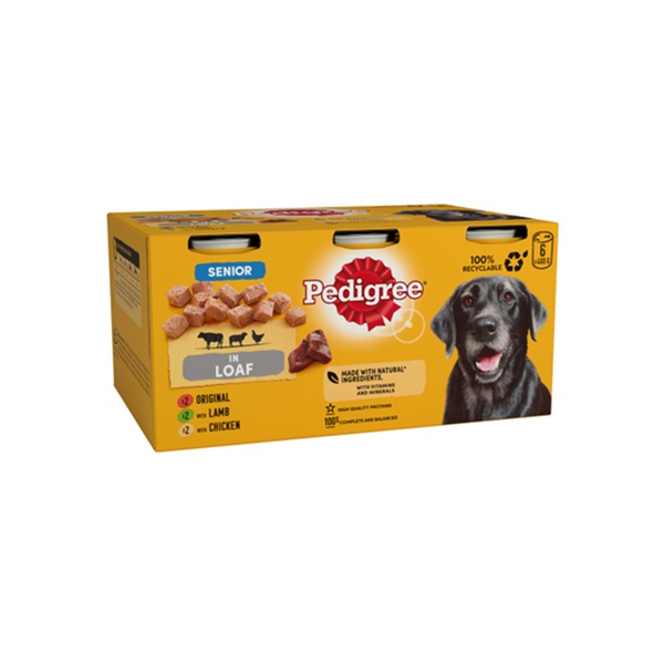 Pedigree Senior Dog Tins Meat Selection In Loaf (6 x 400g)