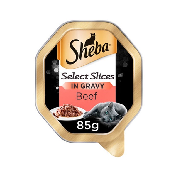 Sheba Select Slices Cat Tray & Beef And Turkey In Gravy 85g