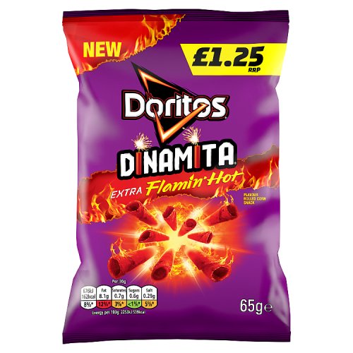 Doritos Extra Flamin Hot Dinamita 65g PM £1.35 NEW