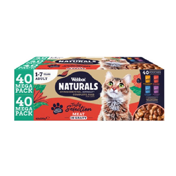 Webbox Naturals Tasty Selection Meat in Gravy Adult 1-7 Years (40 x 100g)