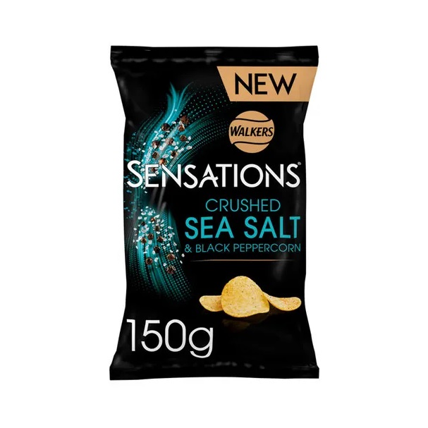 (DELIST) Walkers Sensations Salted & Black Peppercorn 150g (HS)