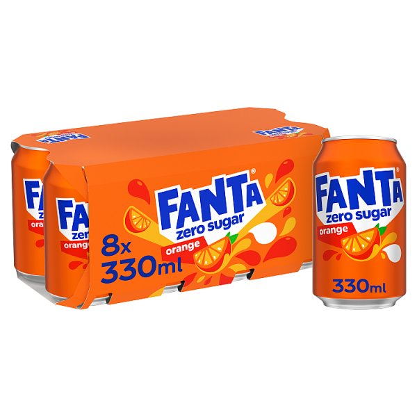 Fanta Orange Zero 8pk (8 x 330ml) (HS)