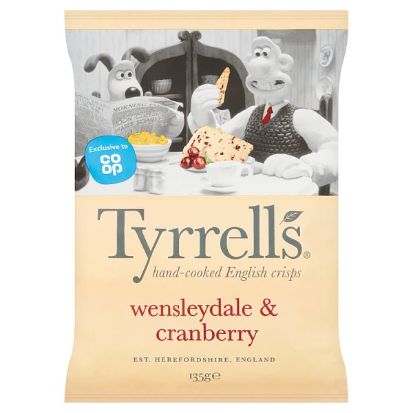 Tyrrells Wallace & Gromit Wensleydale & Cranberry 150g (HS)
