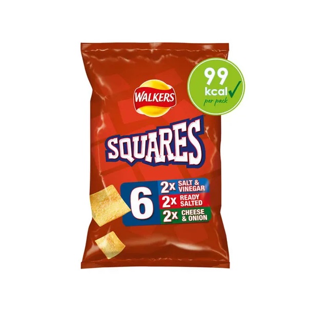 (DELIST) Walkers Squares Variety 6pk (6 x 22g) (HS)