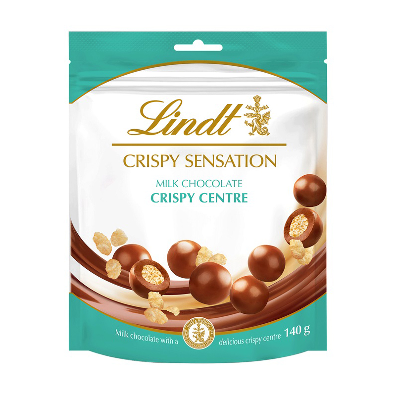 (STANDARD) Lindt Sensation Crispy Milk Chocolate Pouch 140g NEW
