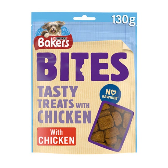Bakers Bites Chicken Dog Treats 130g