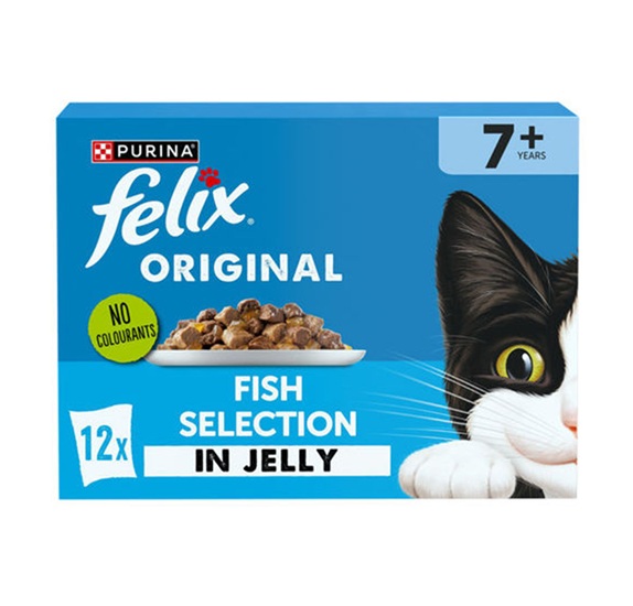 Felix Original Senior 7+ Fish Selection iIn Jelly (12 x 85g)