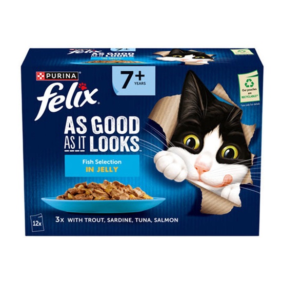 Felix Senior 7+ Fish Selection In Jelly (12 x 85g)
