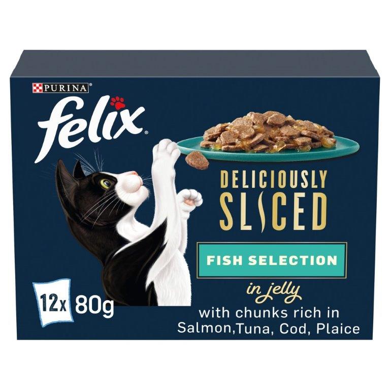 Felix Deliciously Sliced Fish Selection In Jelly (12 x 85g)