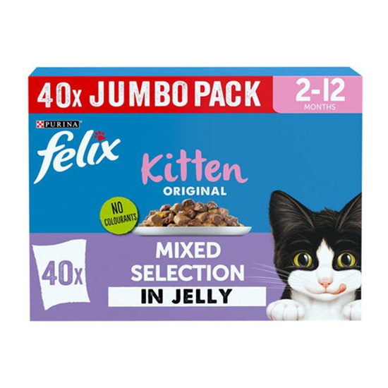 Felix Original Kitten Variety Selection In Jelly (40 x 85g)