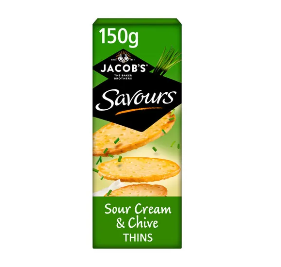 Jacobs Savours Thins Sour Cream & Chive 150g