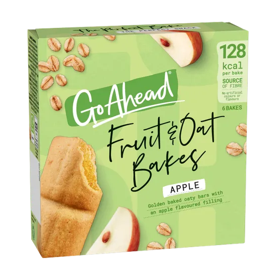 Go Ahead Fruit & Oat Bakes Apple Biscuit Bars 6pk (6 x 35g)