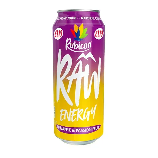 Rubicon Raw Energy Pineapple Passion PM £1.19 500ml