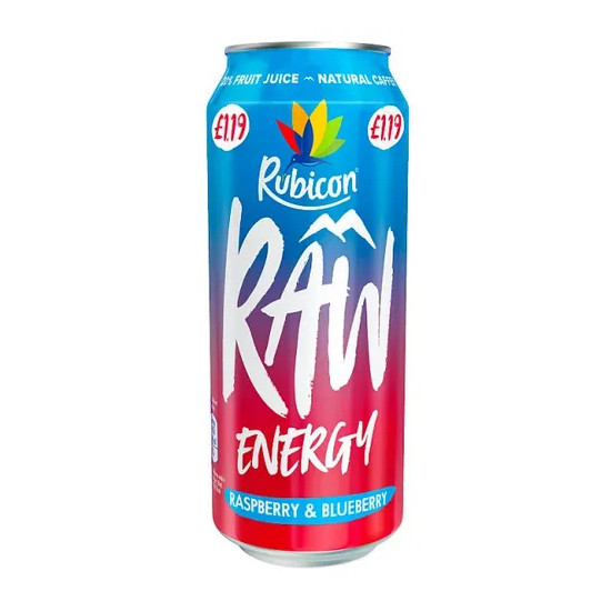 Rubicon Raw Energy Raspberry & Blueberry PM £1.19 500ml