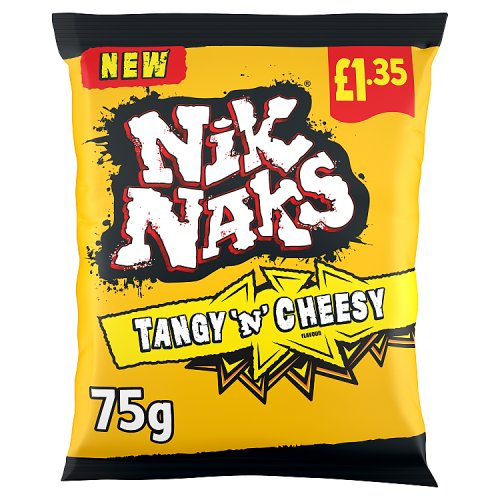 Nik Naks Tangy N Cheesy Crisps PM £1.35 75g