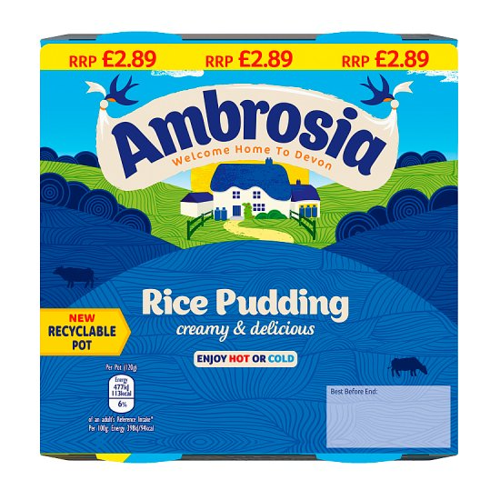Ambrosia Rice Pudding (4 x 120g) PM £2.89