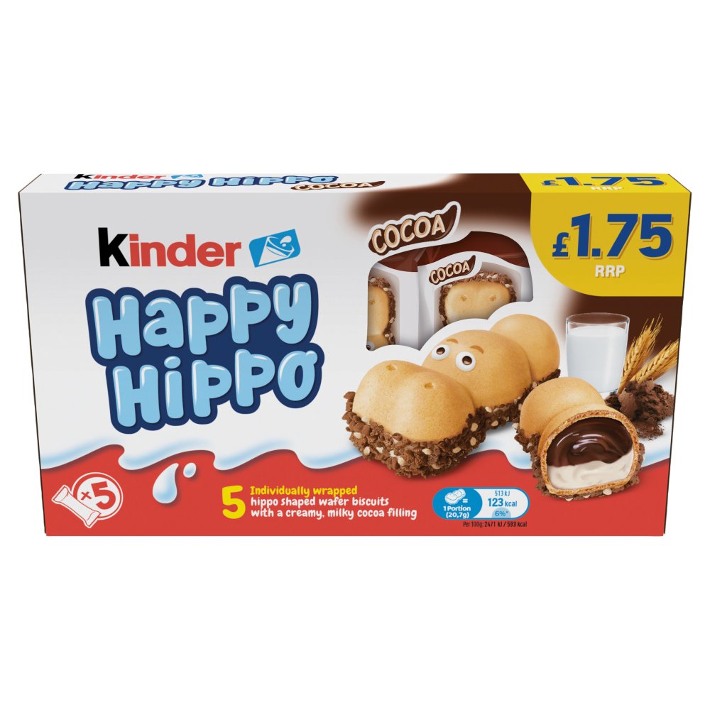 Kinder Happy Hippo Cocoa T5 (5 x 20.7g) PM £1.75