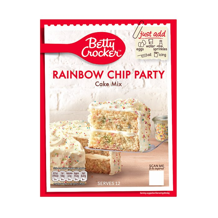 Betty Crocker Party Rainbow Chip Cake Mix 425g (HS)