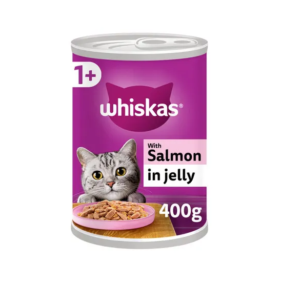 Whiskas 1+ Cat Tin With Salmon Jelly 400g