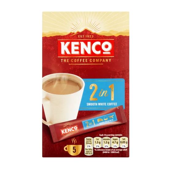 (DELIST) Kenco Instant 2in1 Smooth White Coffee (5 x 14g)