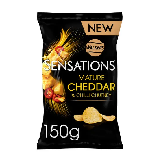 Walkers Sensations Mature Cheddar & Chilli Chutney 150g (HS)