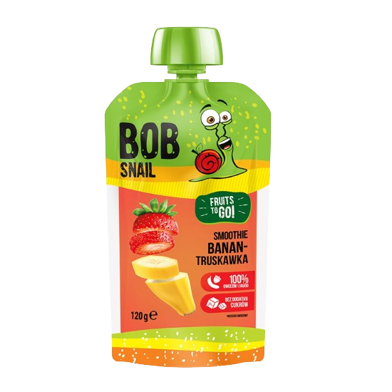 (DELIST) Bob Snail Smoothie Pouch Banana Strawberry 120g