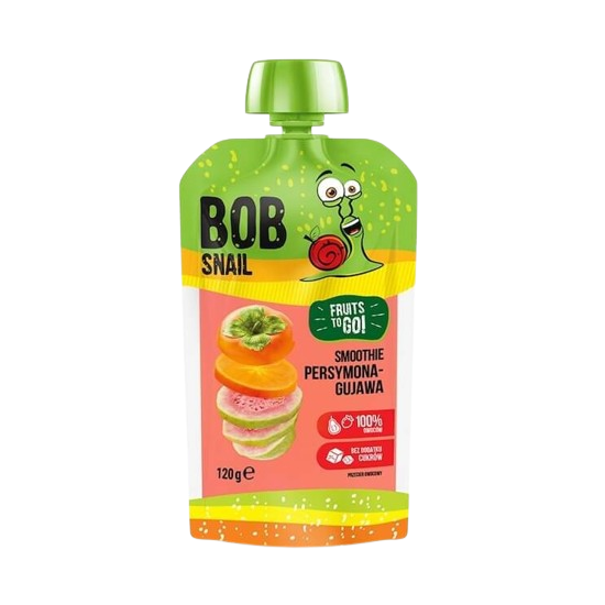 (DELIST) Bob Snail Smoothie Pouch Persimmon guava 120g