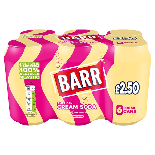 BARR American Cream Soda (6 x 330ml) PM £2.50 (HS)